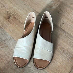 Open Toe Slip On Flat Booties